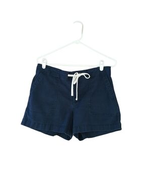 LOFT Navy Mid Rise 4" Drawstring Cargo Shorts Size 10
